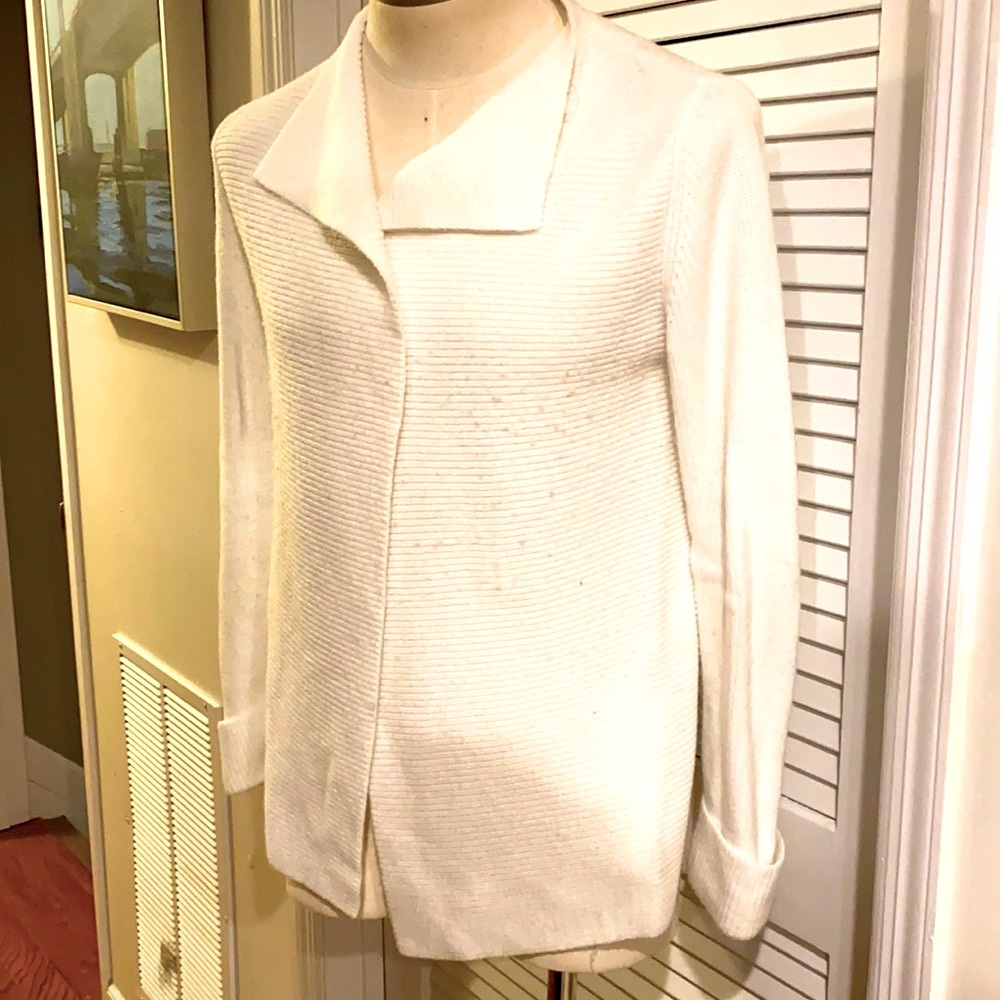 Banana Republic Factory white Shawl Collared Open Cardigan Size M